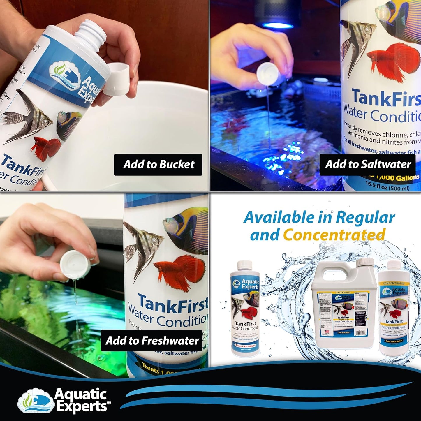 Tankfirst Complete Aquarium Water Conditioner - Fish Water Conditioner, Instantly Removes Chlorine, Chloramines, and Detoxifies Ammonia from Fish Tank (Tankfirst Regular, 500 Ml)
