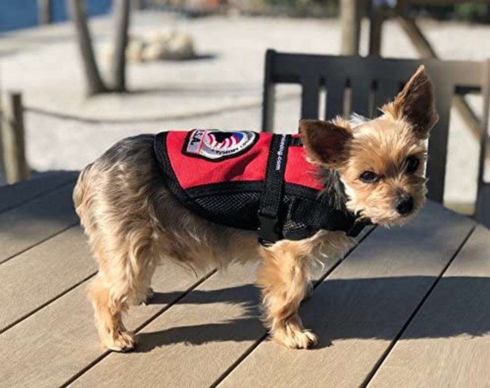 Premium Emotional Support Dog Vest | ESA Dog Vest | Mesh Cooling Panel | Emotional Support Dog Harness | Includes 5 Federal Law ESA Handout Cards (14" - 17" Girth, Red)