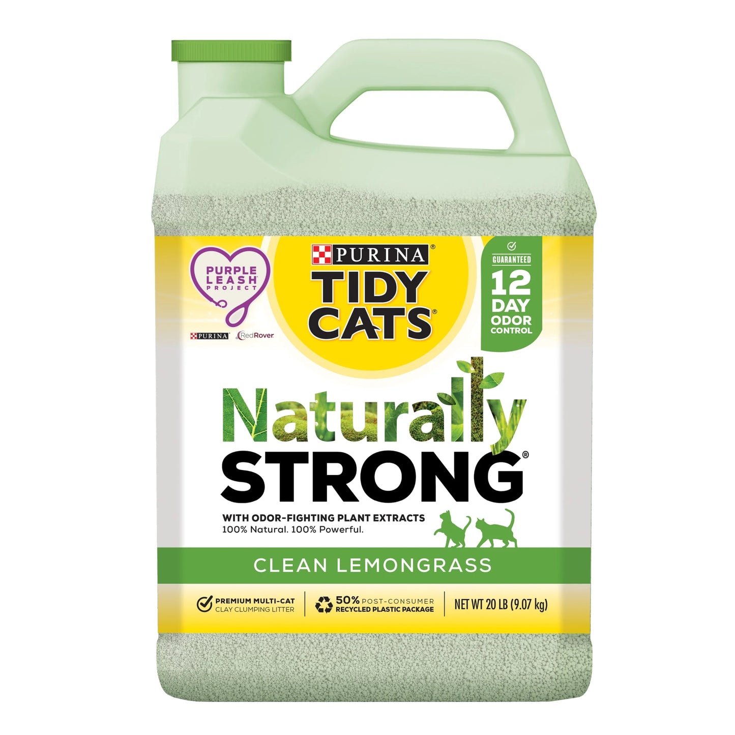 (4 Pack) Purina Naturally Strong Clumping Cat Litter, Low Dust, Odor Control, 20 Lb. Jug