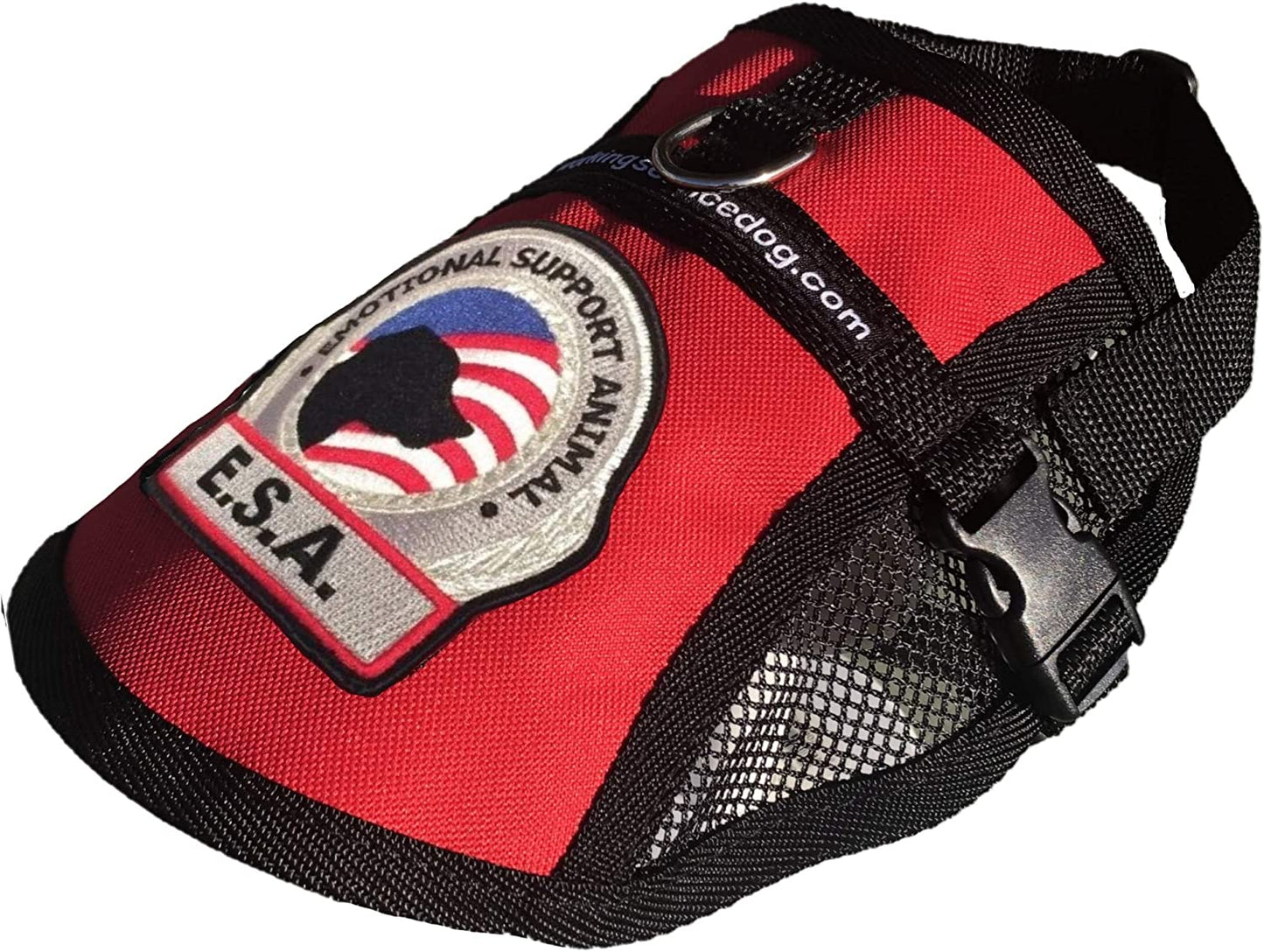 Premium Emotional Support Dog Vest | ESA Dog Vest | Mesh Cooling Panel | Emotional Support Dog Harness | Includes 5 Federal Law ESA Handout Cards (14" - 17" Girth, Red)