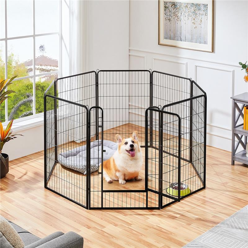 【Mom'S Gift】Yaheetech Dog Playpen 6/8/12/16 Panels Metal Pet Playpen, Outdoor Indoor Dog Exercise Barrier Fence, 25/32/40/47 Inch