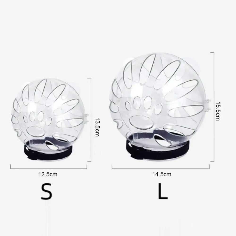 Breathable Sturdy Muzzle Mask Cat Head Cover Space Hood Ball-Shaped Kitten Protective Helmet Anti-Bite Pet Grooming Supplies