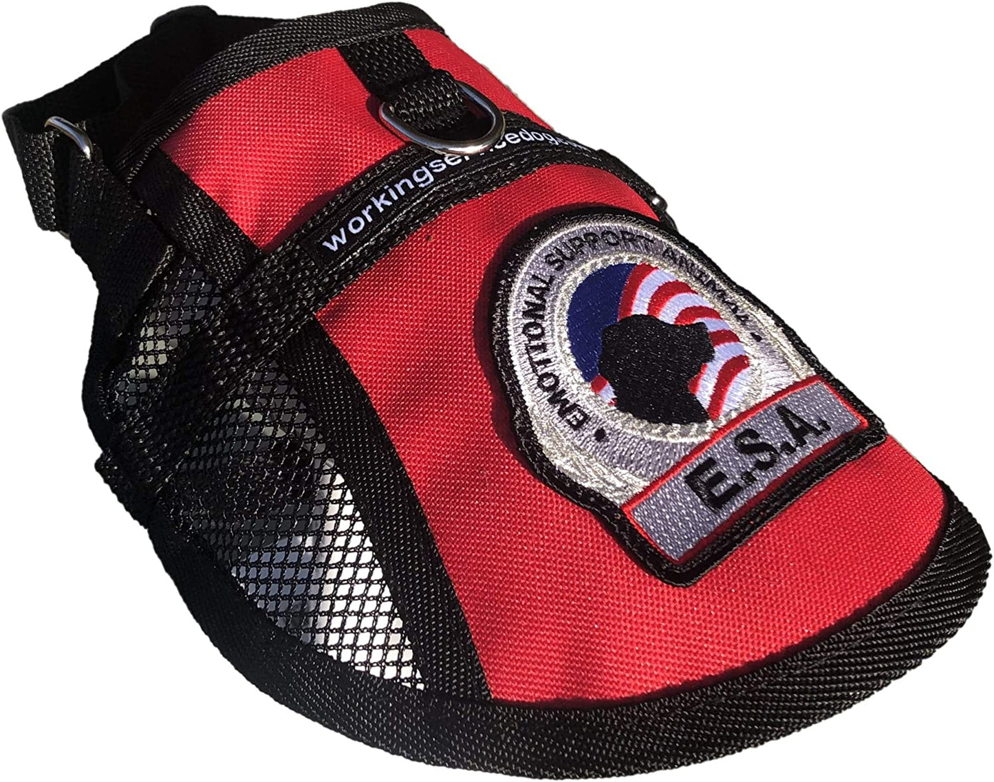 Premium Emotional Support Dog Vest | ESA Dog Vest | Mesh Cooling Panel | Emotional Support Dog Harness | Includes 5 Federal Law ESA Handout Cards (14" - 17" Girth, Red)