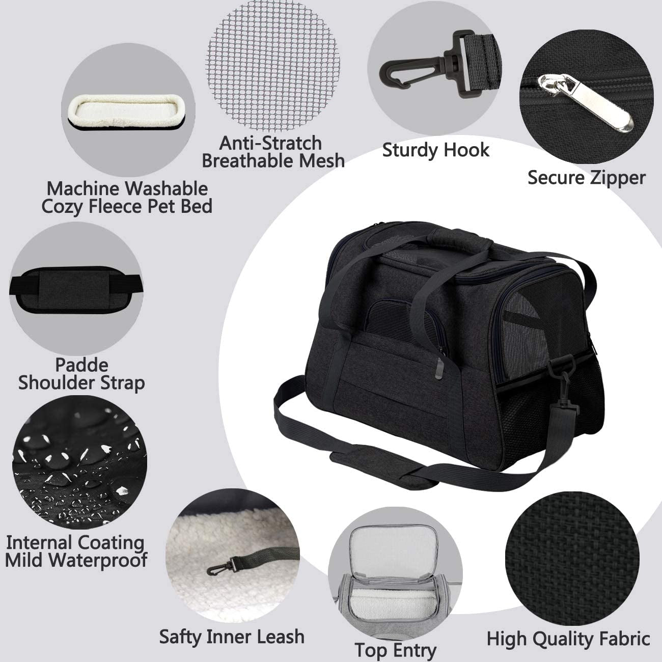 Cat Carrier Dog Carrier for Medium Dogs Dog Travel Crate Soft Slided Collapsible Pet Travel Carrier, Large (20.5" W X 13.5" H X 10" D)