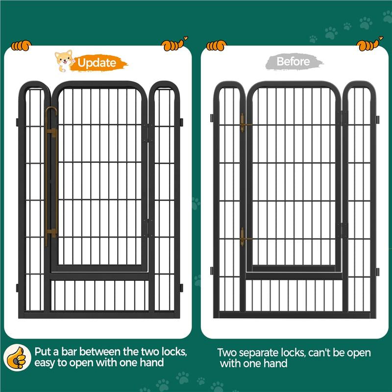 【Mom'S Gift】Yaheetech Dog Playpen 6/8/12/16 Panels Metal Pet Playpen, Outdoor Indoor Dog Exercise Barrier Fence, 25/32/40/47 Inch