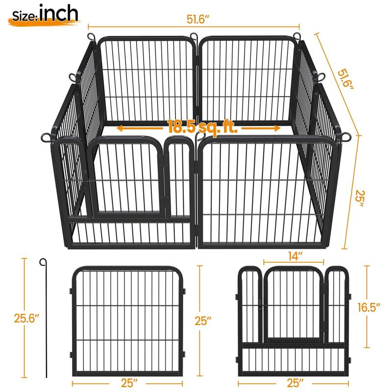 【Mom'S Gift】Yaheetech Dog Playpen 6/8/12/16 Panels Metal Pet Playpen, Outdoor Indoor Dog Exercise Barrier Fence, 25/32/40/47 Inch