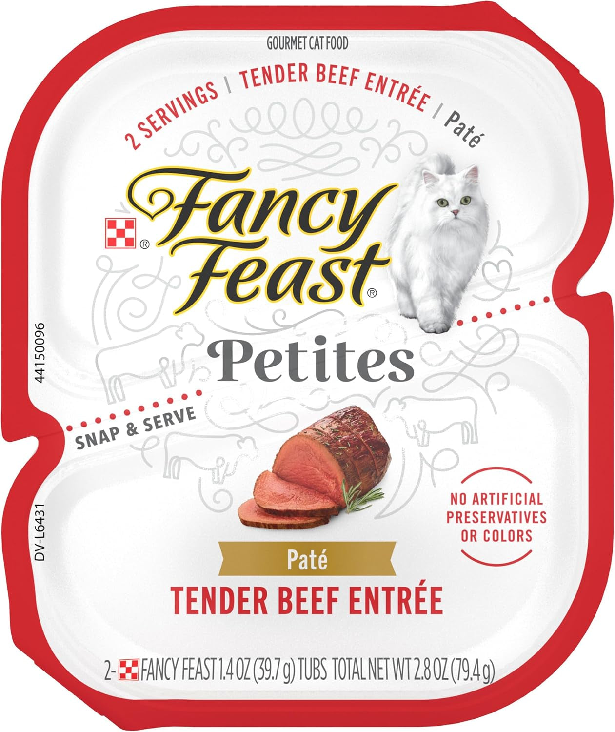 Purina Gourmet Pate Wet Cat Food, Petites Tender Beef Entree - (Pack of 12) 2.8 Oz. Tubs