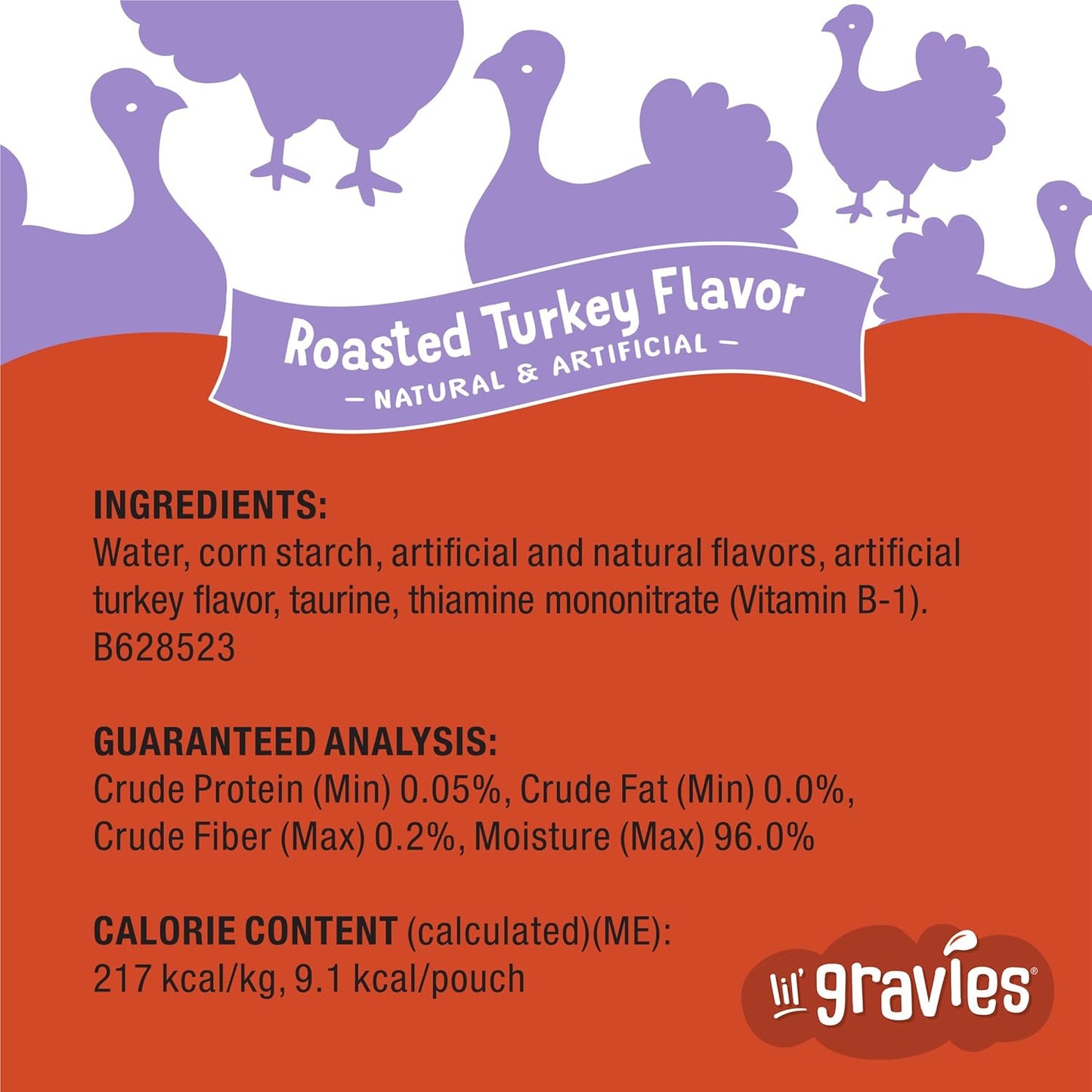 Purina Lil' Gravies Roasted Turkey Flavor Cat Food Lickable Cat Treats - (Pack of 16) 1.55 Oz. Pouches