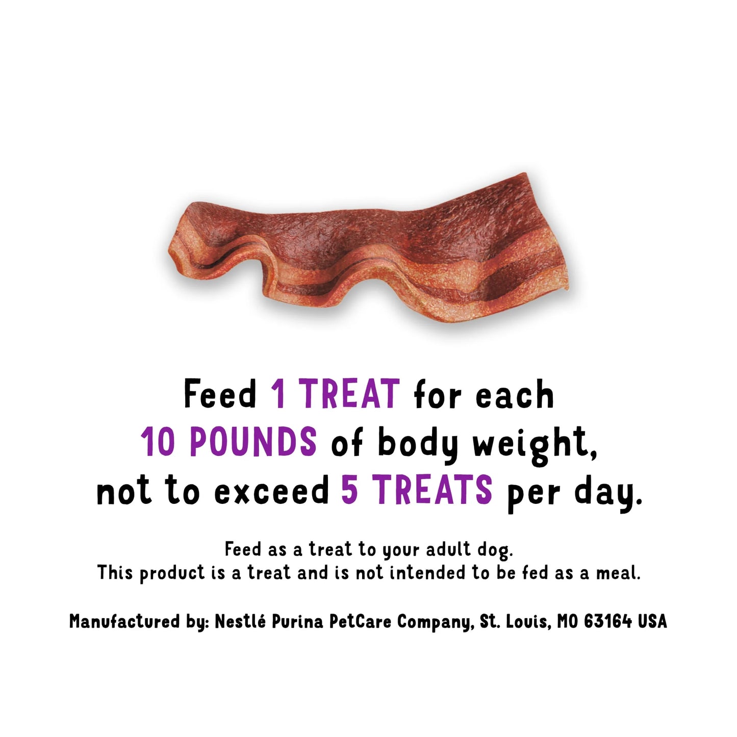 Purina Strips Dog Treats Original with Real Bacon Flavor Tender Chews, 25 Oz Pouch