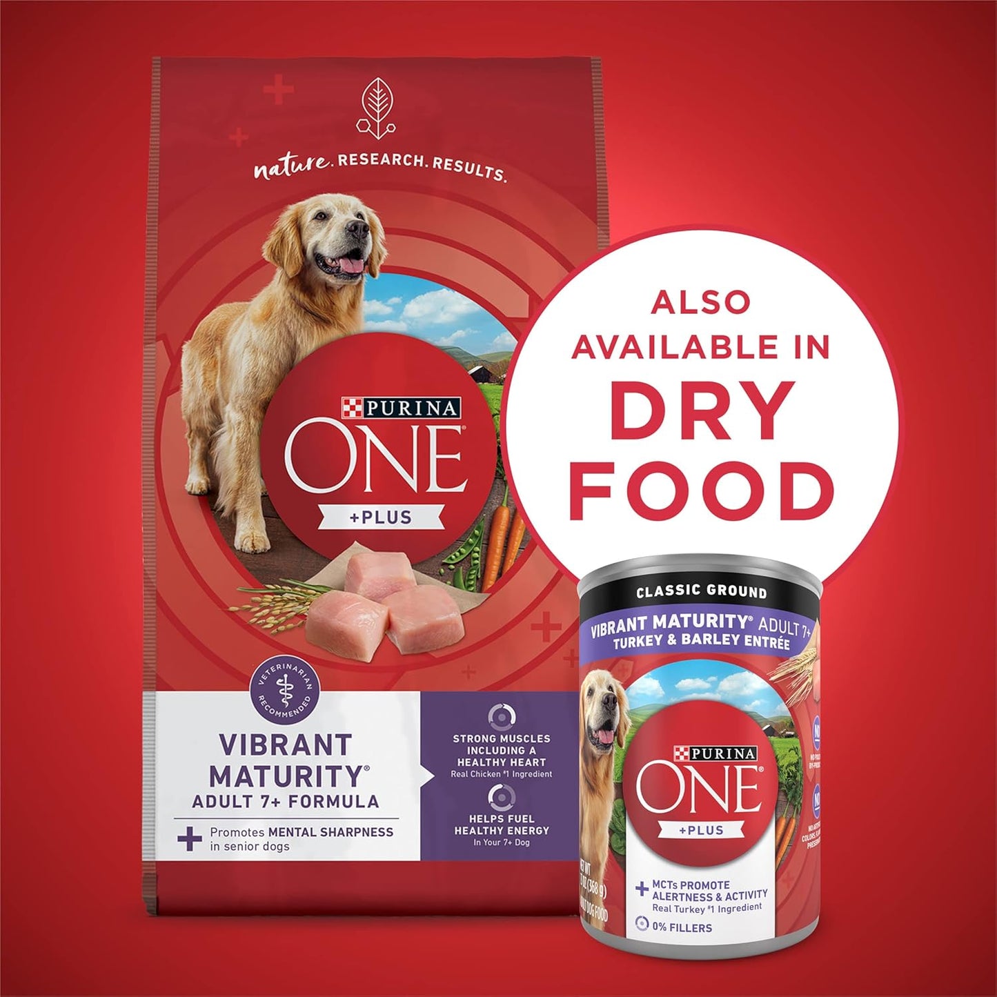 plus Classic Ground Vibrant Maturity Adult 7 plus Turkey and Barley Entree Senior Dog Food - (Pack of 12) 13 Oz. Cans