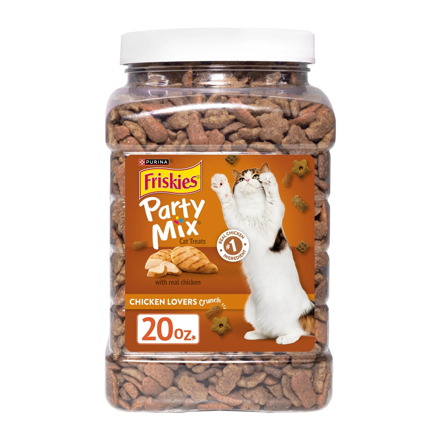 Purina Party Mix Cat Treats, Chicken Lover Crunch, 20 Oz Canister