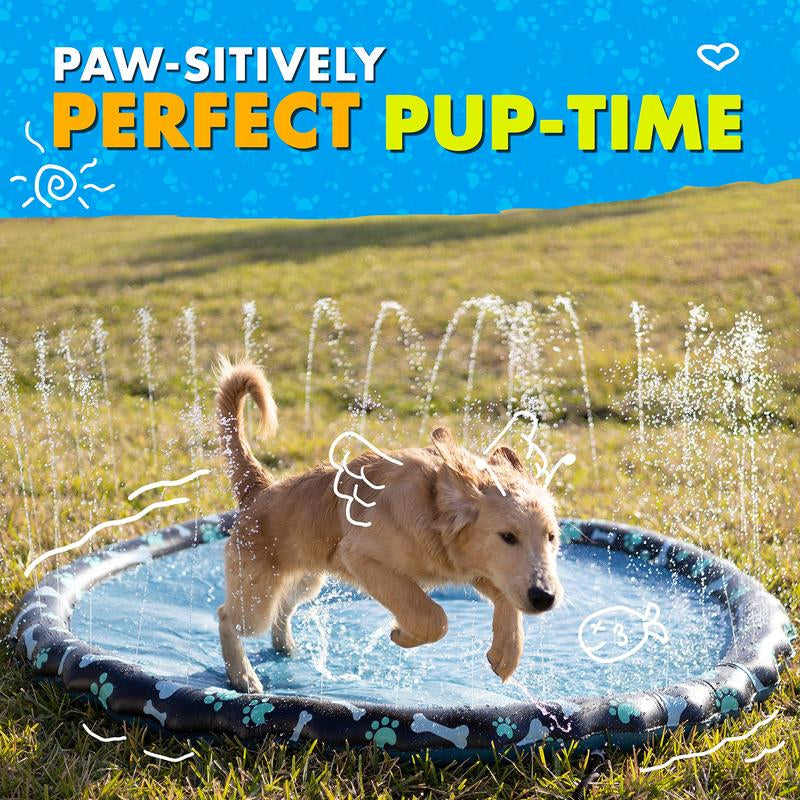 Splashez Non Slip Splash Pad for Kids & Dogs, 69’’ Extra Large Splash Pad Sprinkler for Kids, Dog Water Summer Toys - Great Outdoor Toys for Toddlers 1-3 & Children Ages 4-8, Baby Pool for Backyard