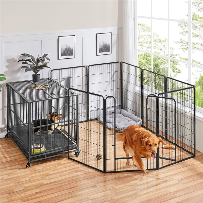 【Mom'S Gift】Yaheetech Dog Playpen 6/8/12/16 Panels Metal Pet Playpen, Outdoor Indoor Dog Exercise Barrier Fence, 25/32/40/47 Inch