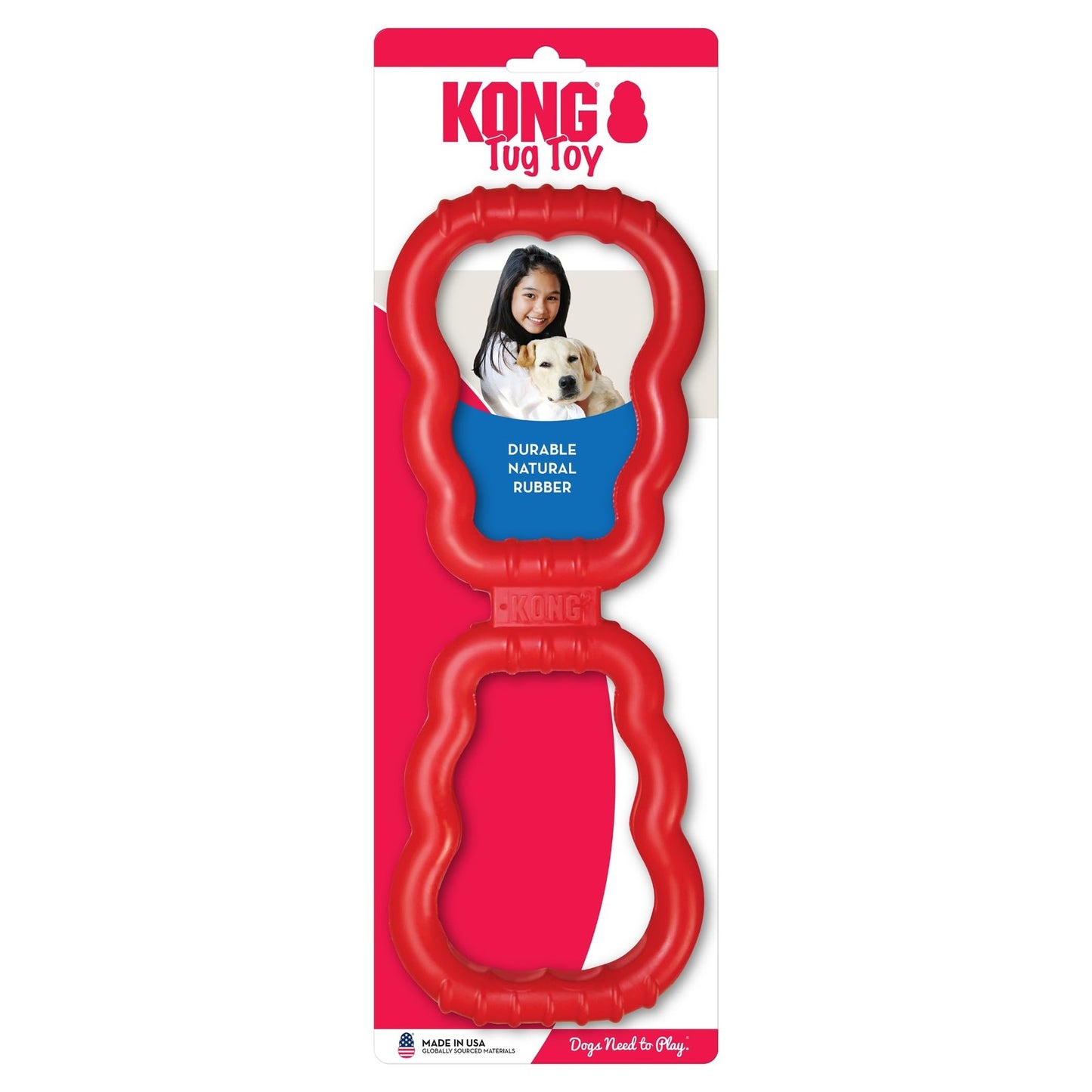 KONG - Tug - Durable Stretchy Rubber, Tug of War Dog Toy - for Medium Dogs