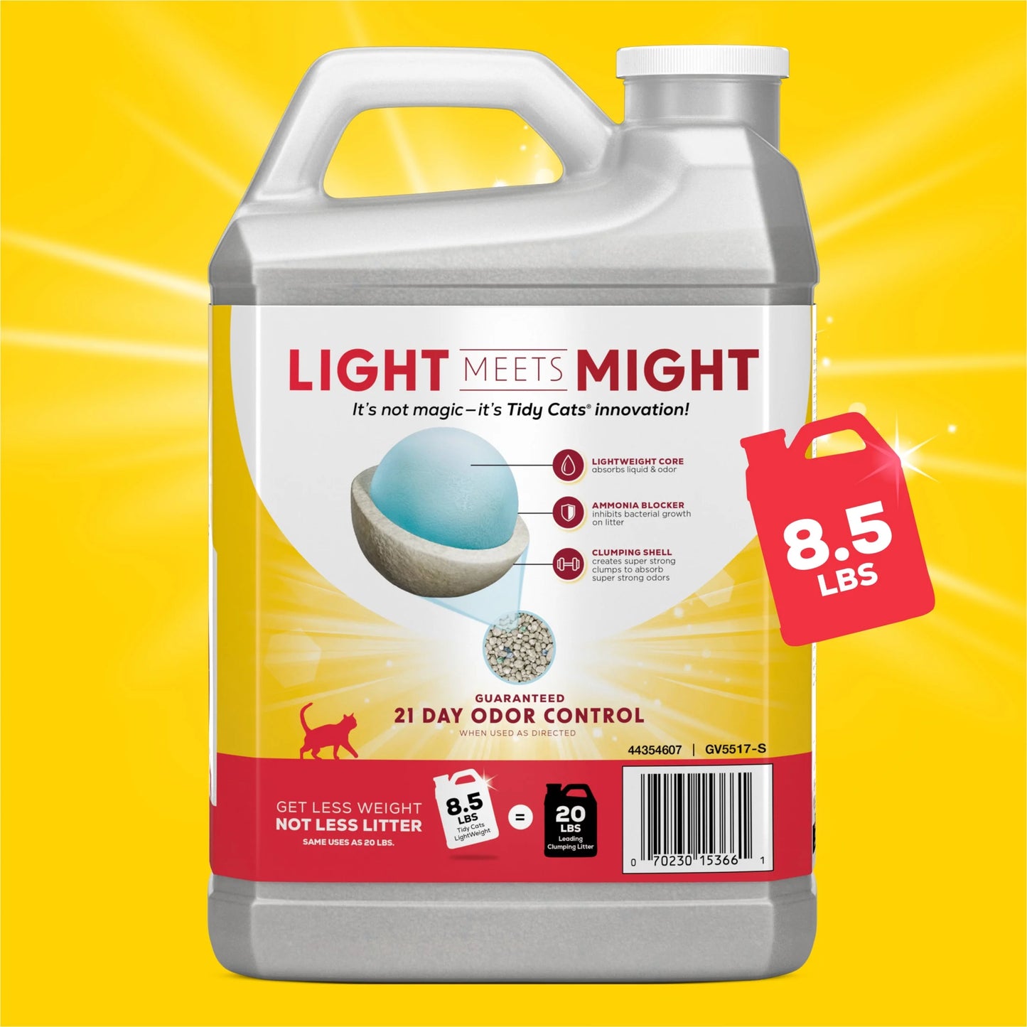 Purina Lightweight Clumping Cat Litter, Low Dust, 24/7 Odor Control, 8.5 Lb. Jug