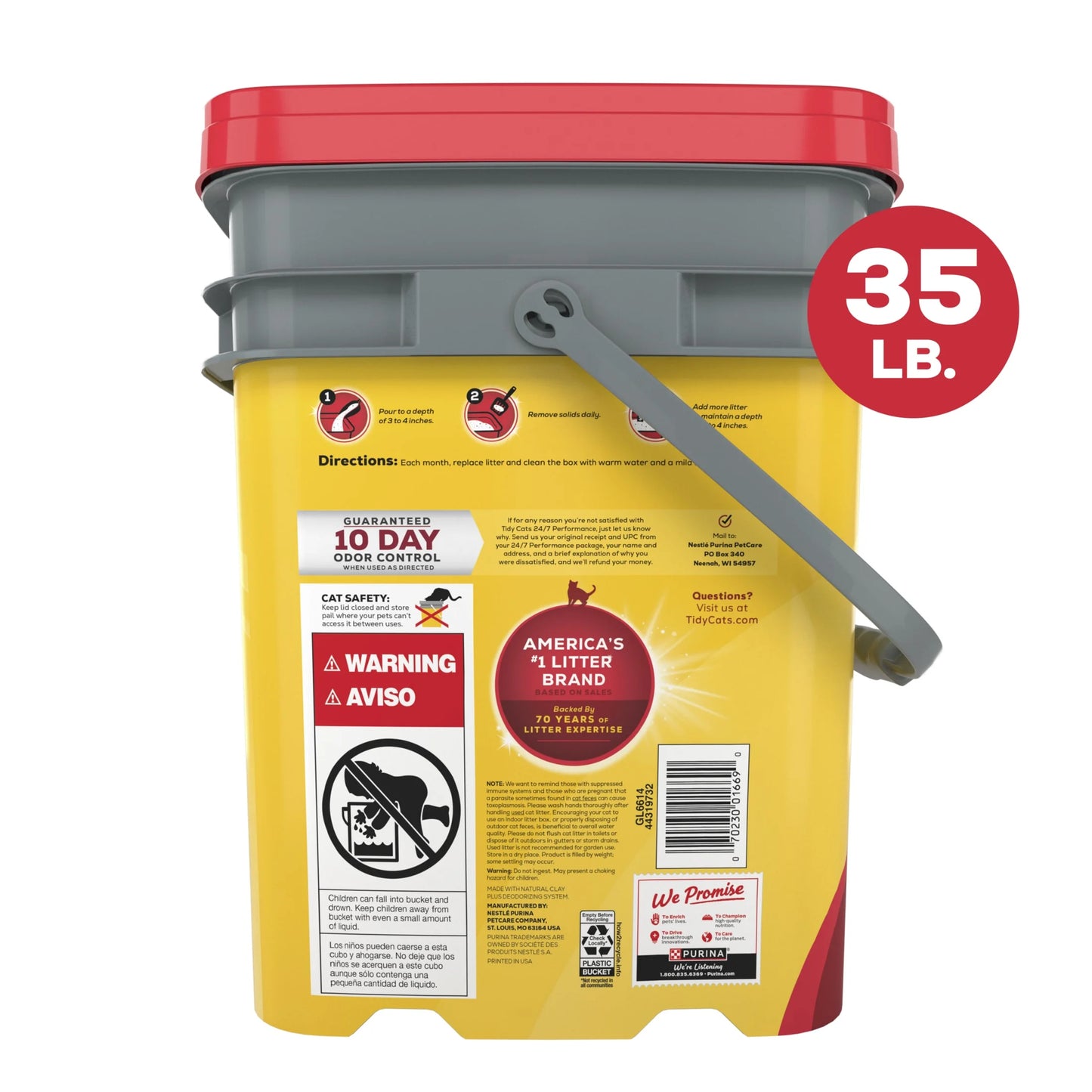 Purina 24/7 Clumping Cat Litter, Low Dust, Deodorizing, 35 Lb. Pail