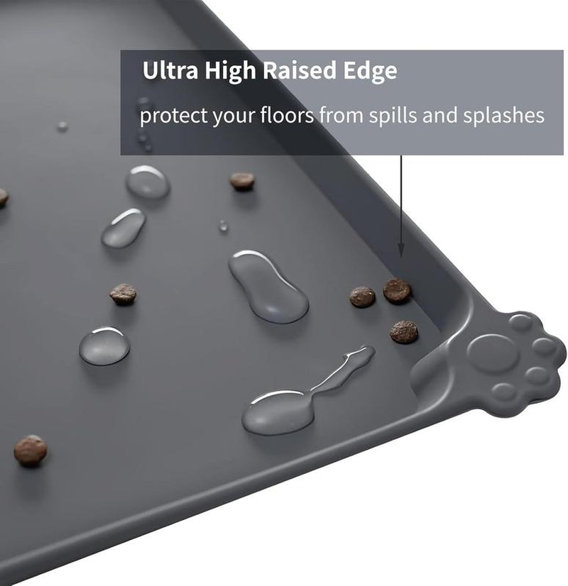 Pet Feeding Mats - Anti-Stain Quick Dry Pet Food and Water Mats - 18.5" X 11.8" Silicone Dog Accessories for Dog Food and Drinking - Three Packages