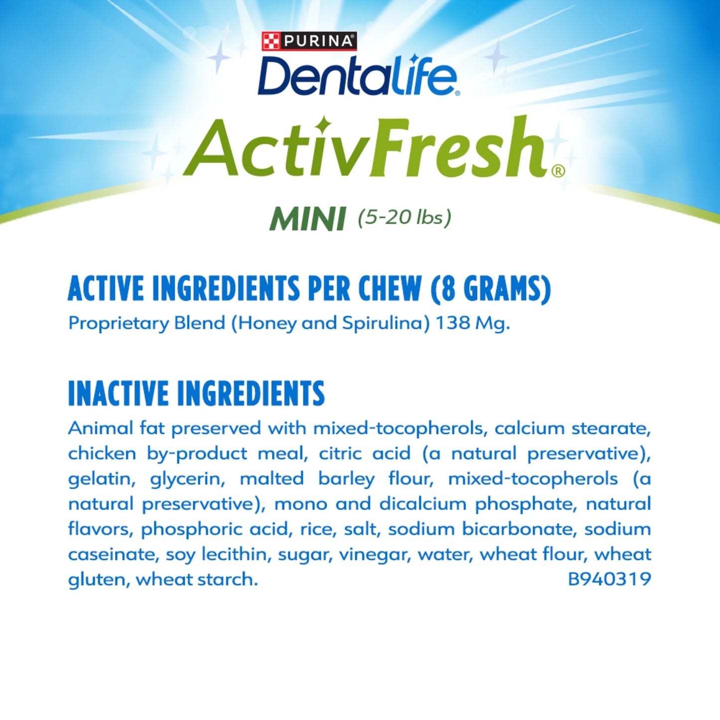 Purina Activfresh Mini Dog Treats Dental Chews with Chicken, 6.1 Oz Pouch (4 Count)