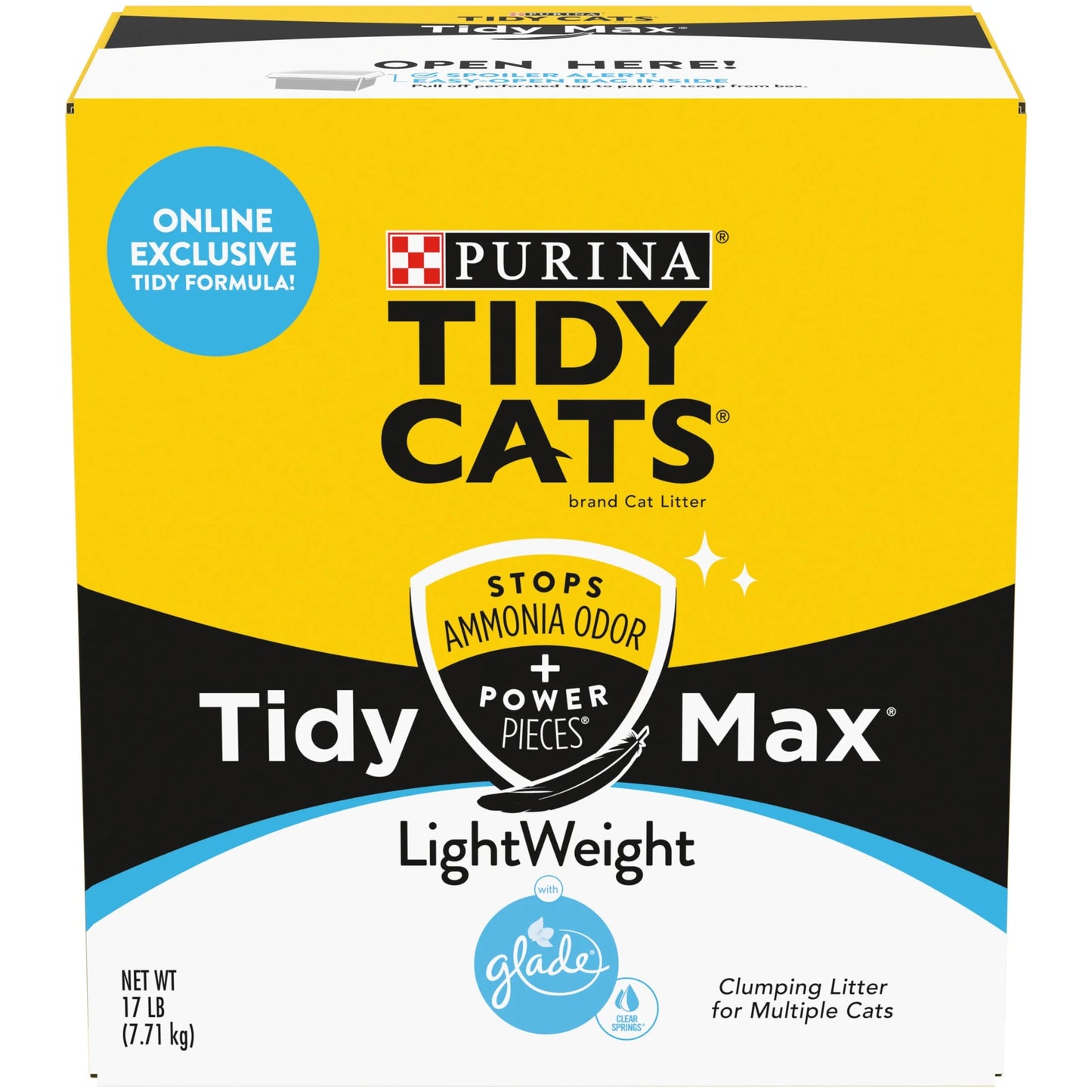 Purina Tidy Max Clumping Cat Litter, Lightweight, Odor Control 24/7, 17 Lb. Box