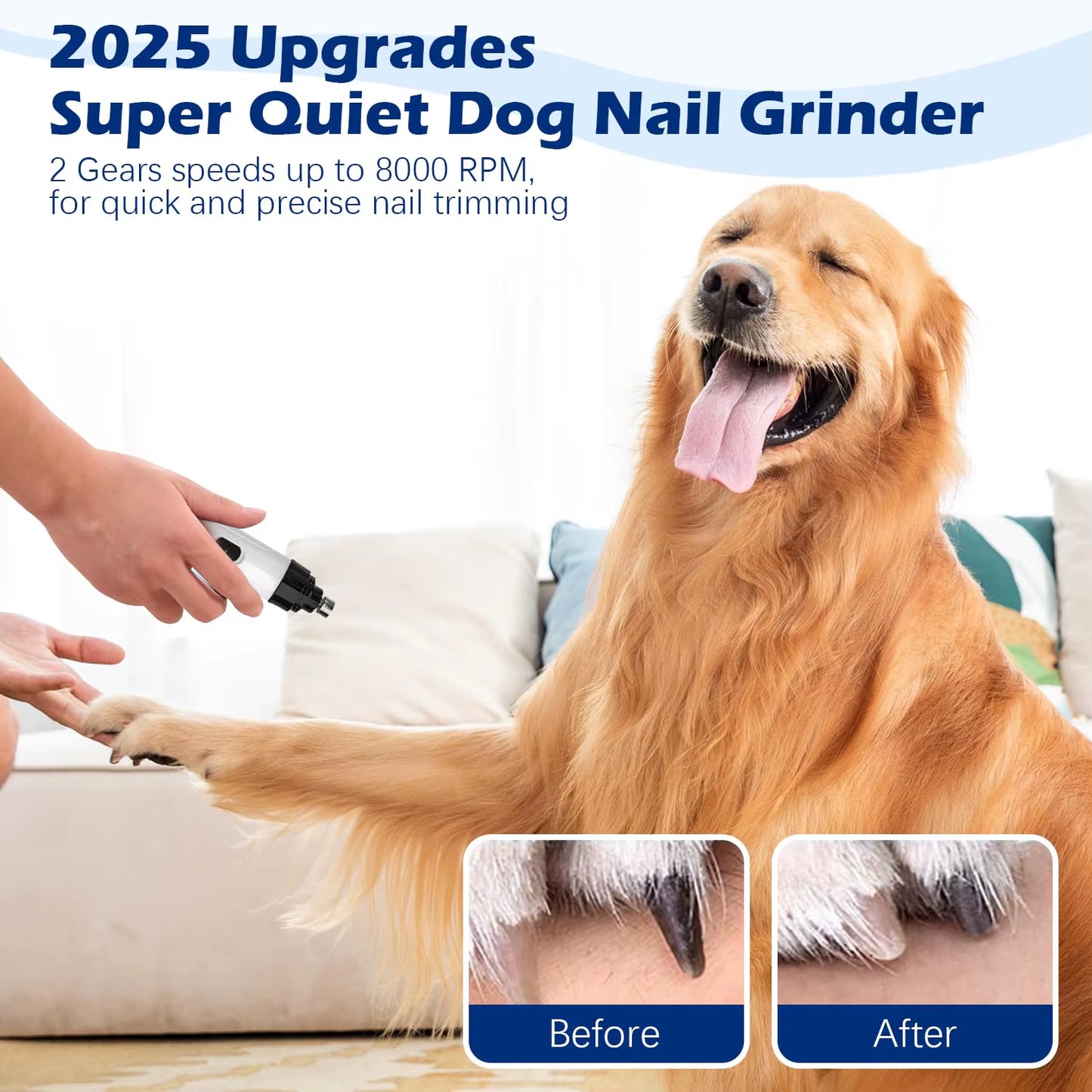 2024 New Silent Grind Pro for Dogs Silent Grind Pro Dog Nail Trimmer Electric Dog Nail Clippers Pet Paws Grooming Smoothing Tool