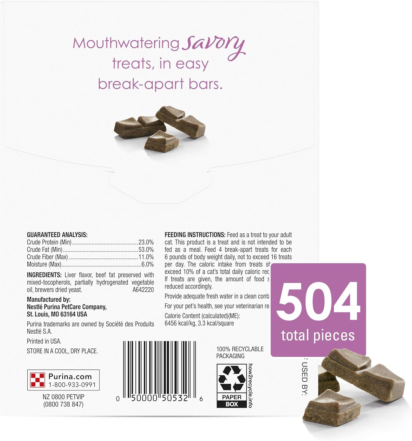 Purina Limited Ingredient Cat Treats, Savory Cravings Beef Flavor - (10 Packs of 3) 3 Oz. Boxes