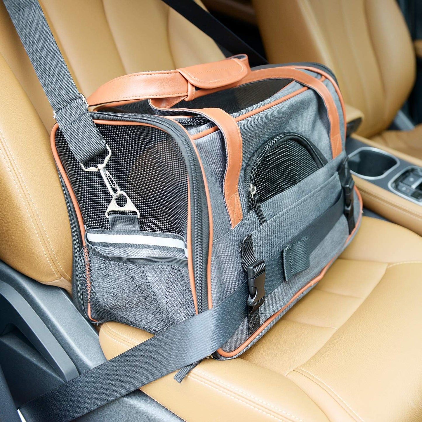 Pet Carrier for Cats and Small Dogs - Airline Approved Soft Sided, Ventilated Travel Carrier, Car Seat Safe