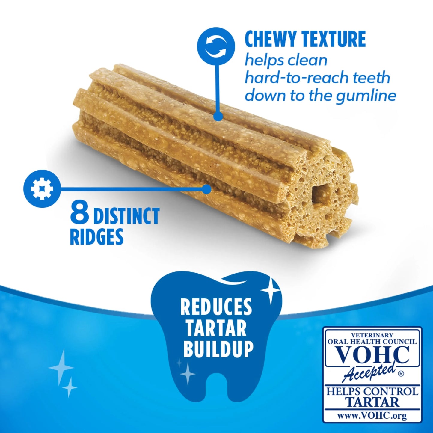 Purina Daily Oral Care Chicken Flavor Toy Breed Dog Dental Chews – 17.1 Oz Pouch (58 Ct)