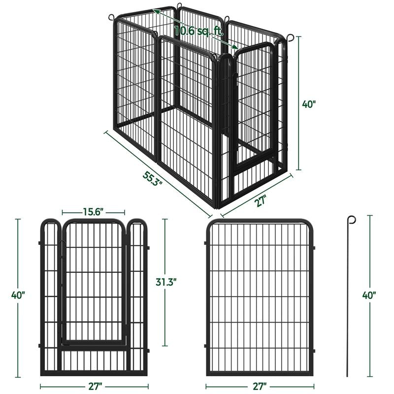 【Mom'S Gift】Yaheetech Dog Playpen 6/8/12/16 Panels Metal Pet Playpen, Outdoor Indoor Dog Exercise Barrier Fence, 25/32/40/47 Inch