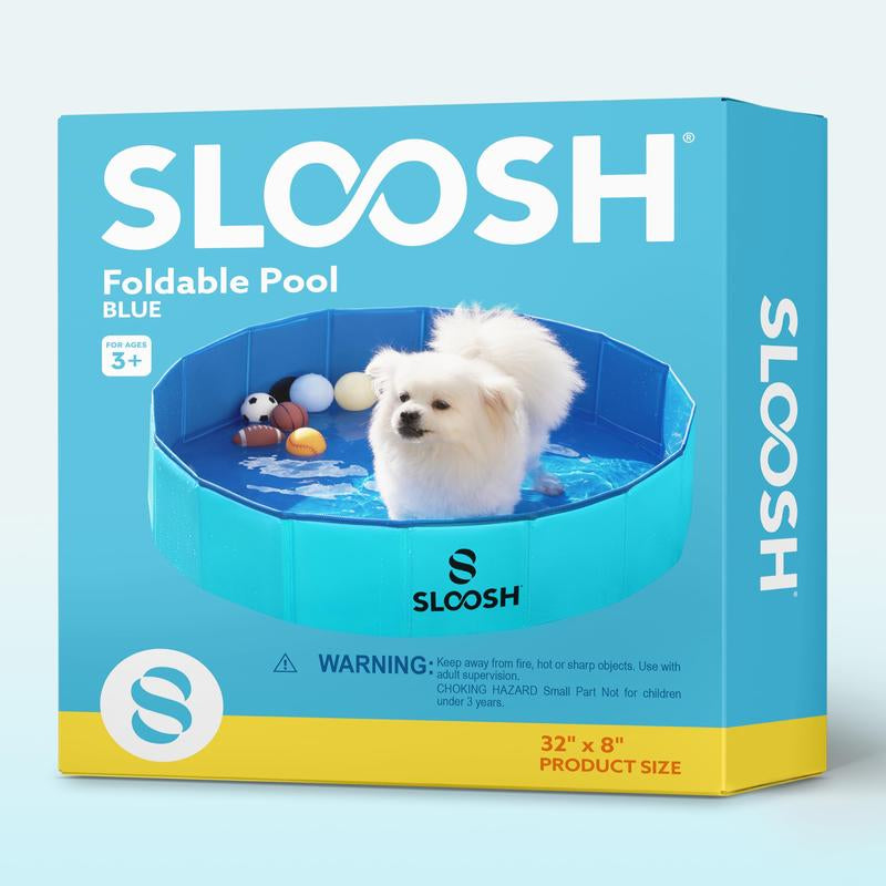 SLOOSH Foldable Dog Kiddie Pool - Portable Hard Plastic Doggie Swimming Pool, Anti-Slip Collapsible Pets Bath Tub Suitable for Kids Indoor Outdoor Backyard Use Mother'S Day Gifts