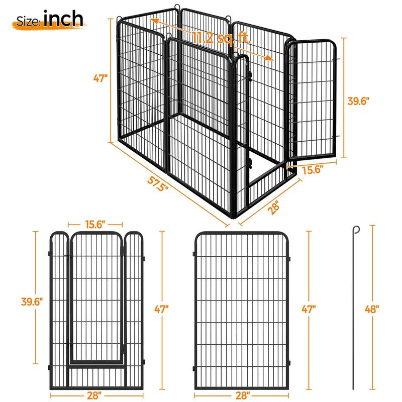 【Mom'S Gift】Yaheetech Dog Playpen 6/8/12/16 Panels Metal Pet Playpen, Outdoor Indoor Dog Exercise Barrier Fence, 25/32/40/47 Inch