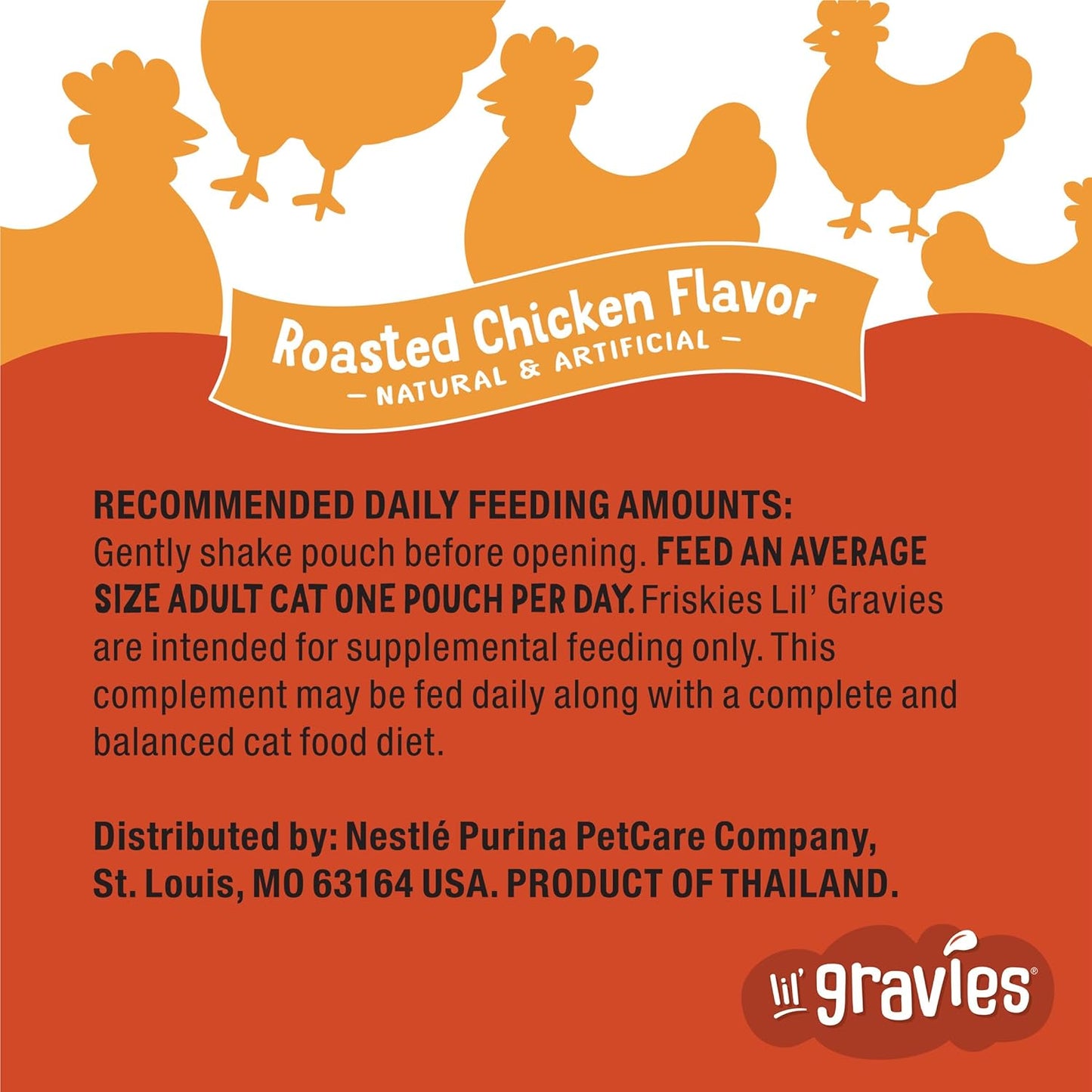 Purina Lil' Gravies Roasted Chicken Flavor Cat Food Lickable Cat Treats - (Pack of 16) 1.55 Oz. Pouches