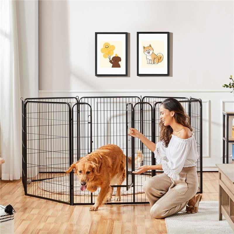 【Mom'S Gift】Yaheetech Dog Playpen 6/8/12/16 Panels Metal Pet Playpen, Outdoor Indoor Dog Exercise Barrier Fence, 25/32/40/47 Inch