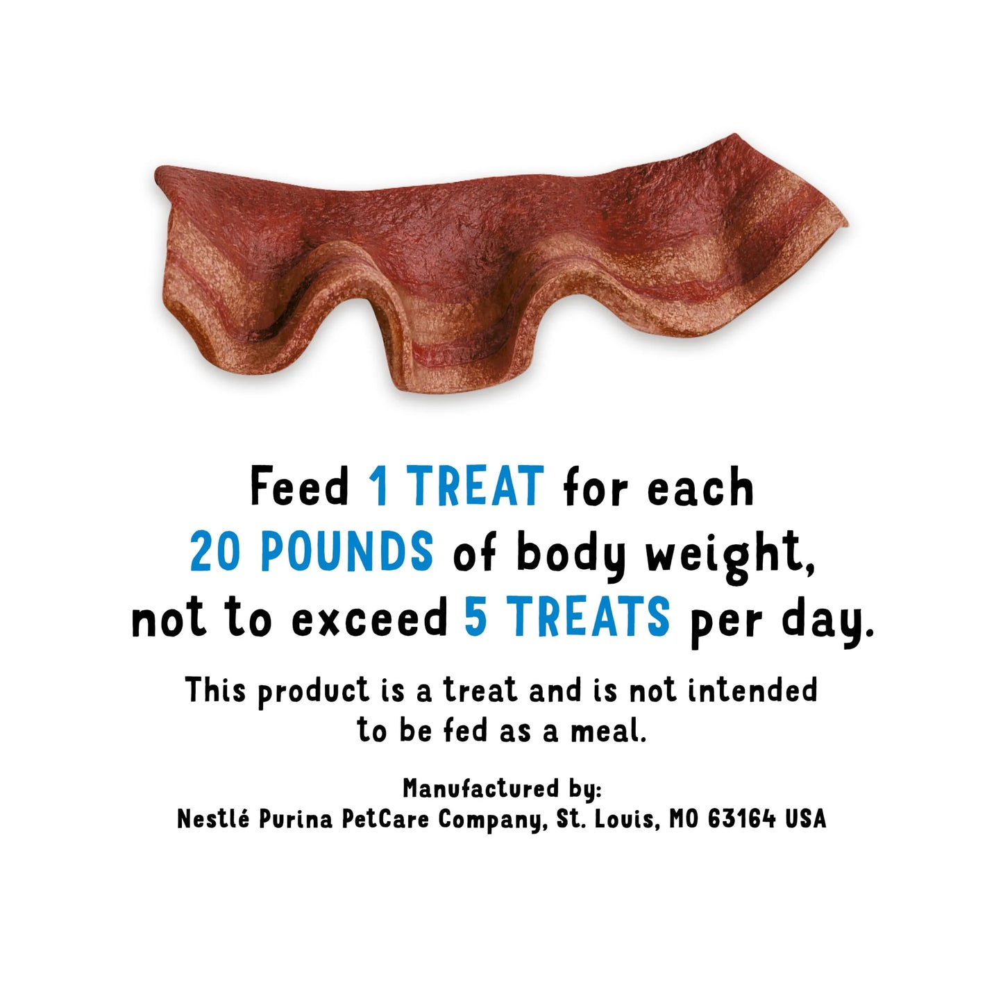 Purina Strips Dog Treats with Real Bacon & Bratwurst Flavors Tender Chews, 6 Oz Pouch