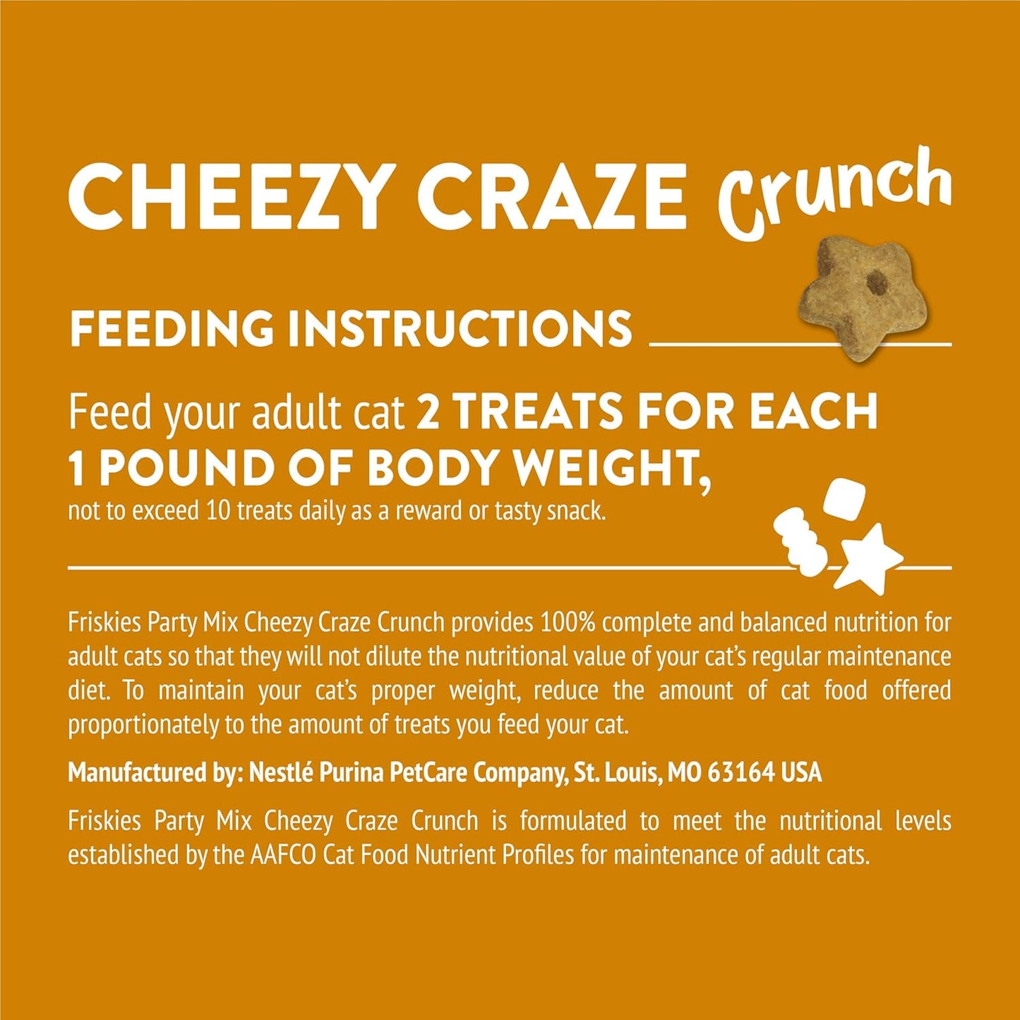 Purina Cat Treats, Party Mix Cheezy Craze Crunch - (Pack of 10) 2.1 Oz. Pouches