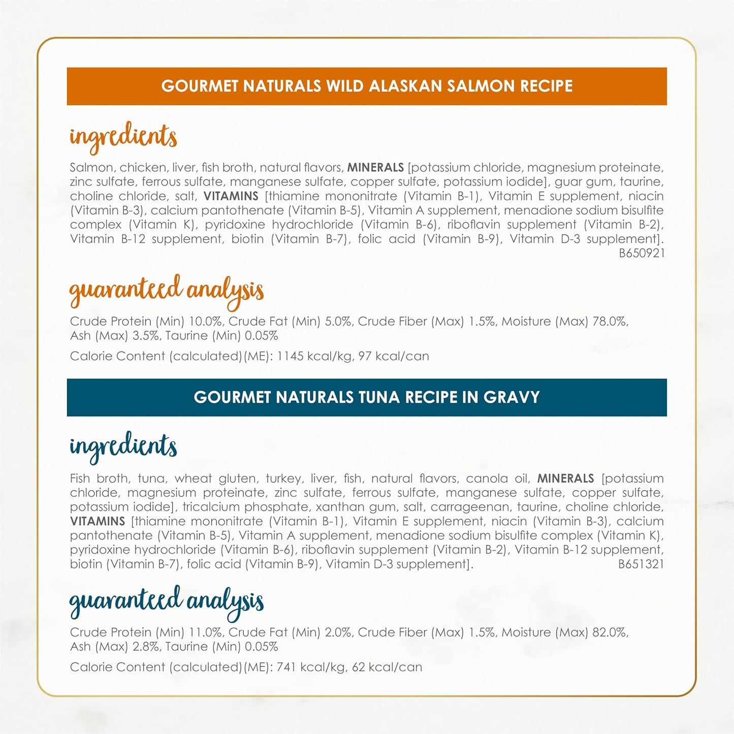 Purina Wet Cat Food Variety Pack Gourmet Naturals Seafood - (Pack of 30) 3 Oz. Cans