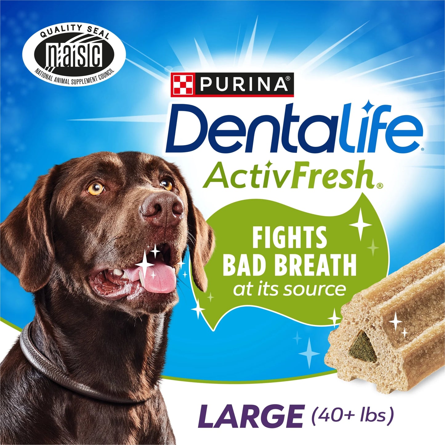 Purina Activefresh Large Dog Treats Dental Chews with Chicken, 35 Oz Pouch, 2 Packs (30 Count)
