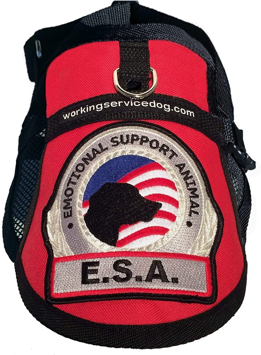 Premium Emotional Support Dog Vest | ESA Dog Vest | Mesh Cooling Panel | Emotional Support Dog Harness | Includes 5 Federal Law ESA Handout Cards (14" - 17" Girth, Red)