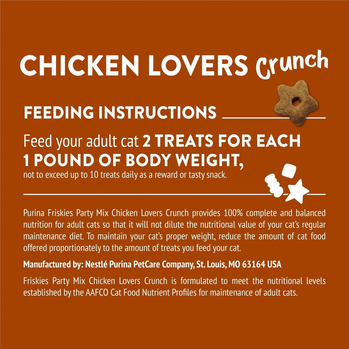Purina Party Mix Cat Treats, Chicken Lover Crunch, 20 Oz Canister