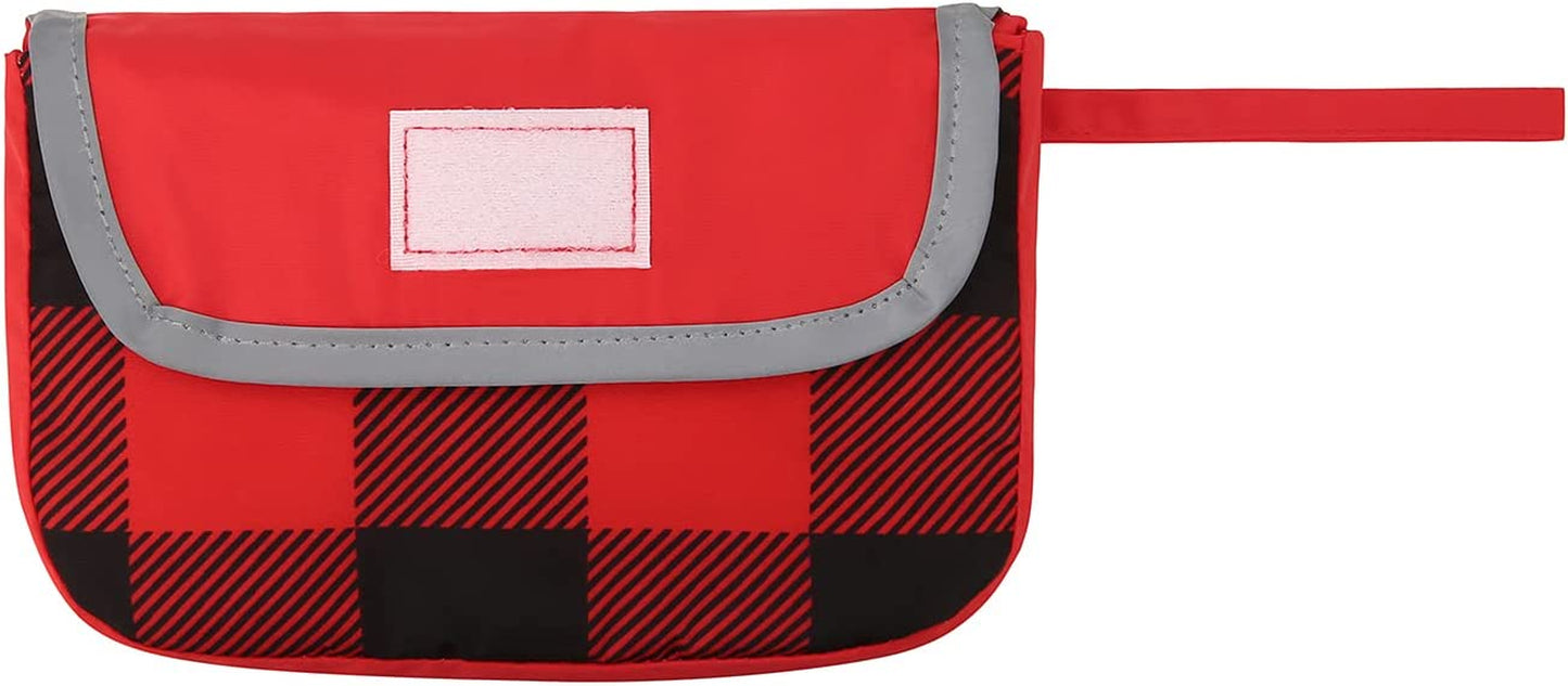 Reversible Dog Raincoat Hooded Slicker Poncho Rain Coat Jacket for Small Medium Large Dogs Buffalo Plaid Red - XXL