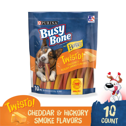 Purina  with Beggin' Twist'D Small & Medium Dog Treats with Cheddar, 36 Oz Pouch (10 Count)