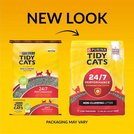 Purina  Non Clumping Cat Litter, 24/7 Performance Multi Cat Litter Odor Control Formula, 40 Lb Bag