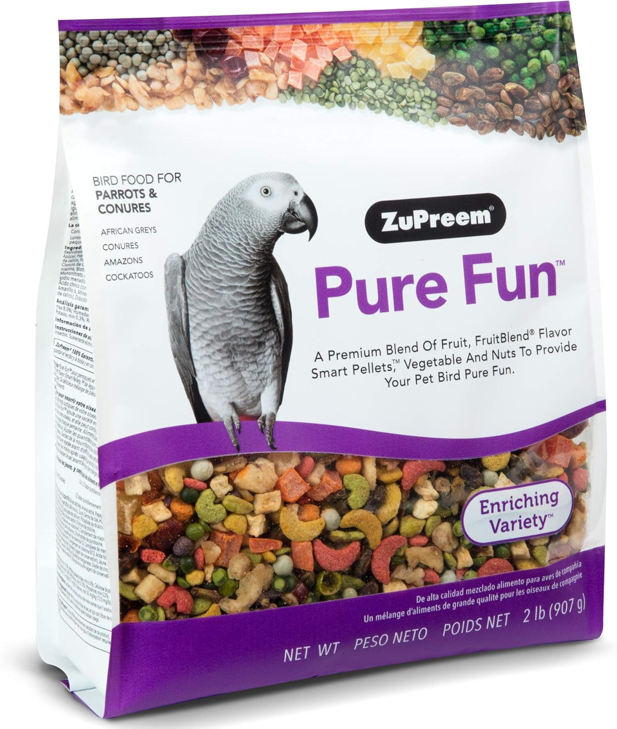 Pure Fun Parrots & Conures Bird Food 2 Pk 2 Lbs