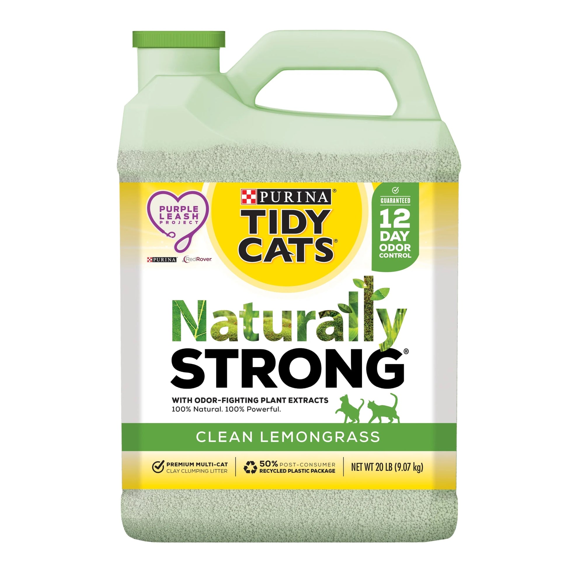 (4 Pack) Purina  Naturally Strong Clumping Cat Litter, Low Dust, Odor Control, 20 Lb. Jug