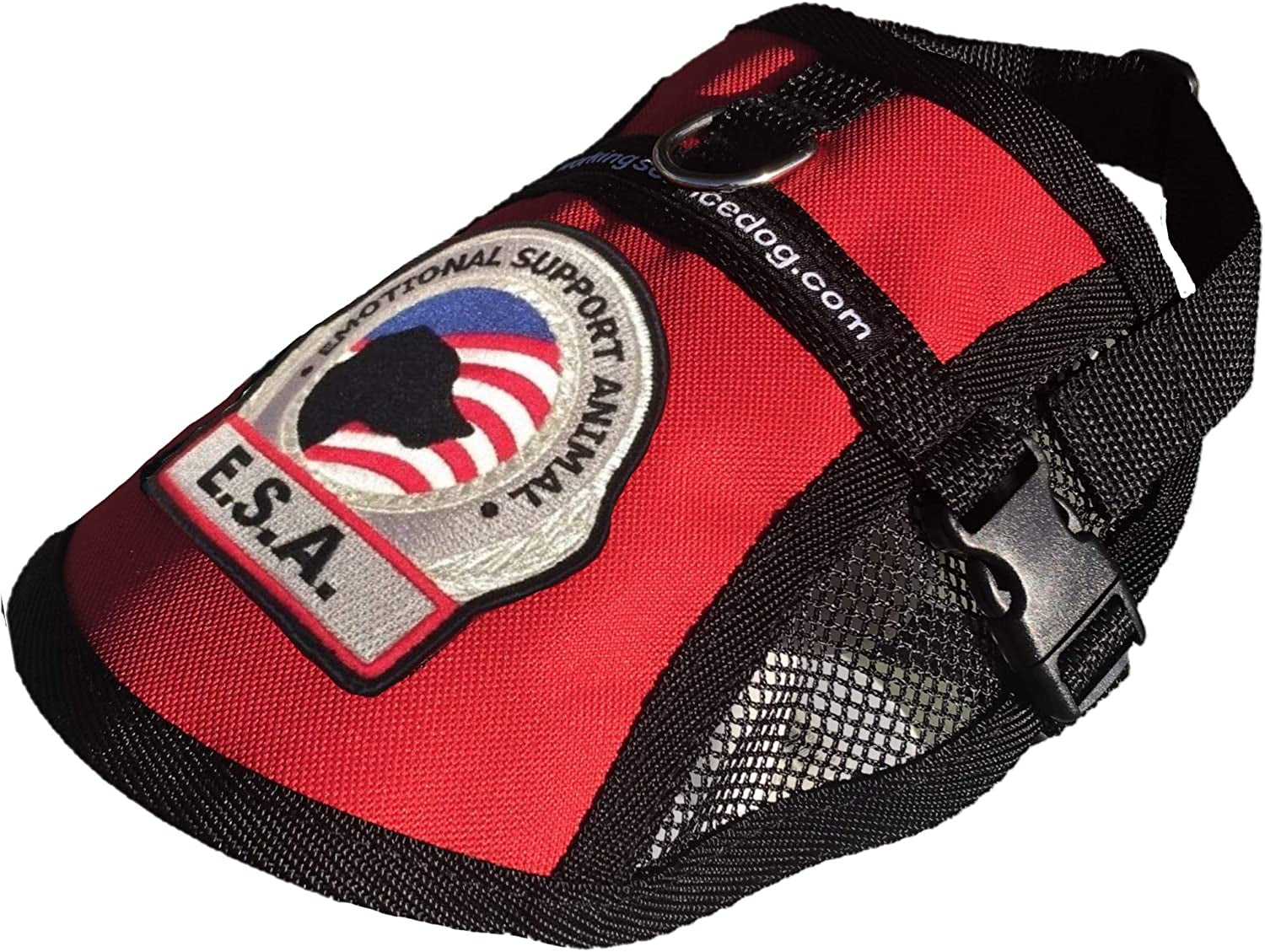 Premium Emotional Support Dog Vest | ESA Dog Vest | Mesh Cooling Panel | Emotional Support Dog Harness | Includes 5 Federal Law ESA Handout Cards (14" - 17" Girth, Red)