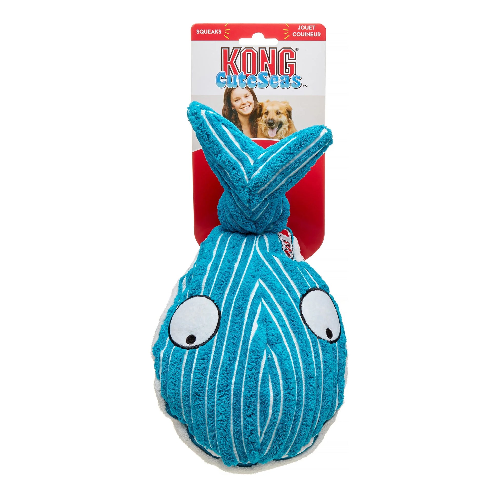 Cuteseas Whale Dog Squeaky Toy, Multicolor, Large