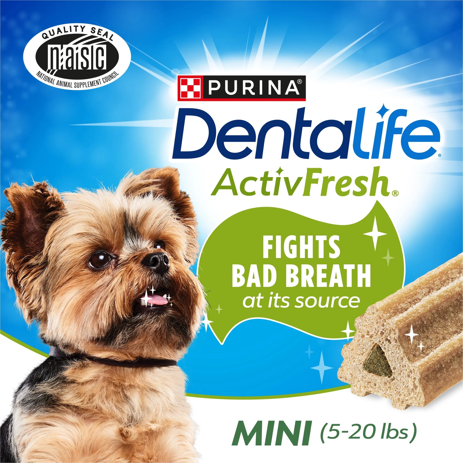 Purina  Activfresh Mini & Toy Dog Dental Treats with Chicken, 16.9 Oz Pouch (56 Count)