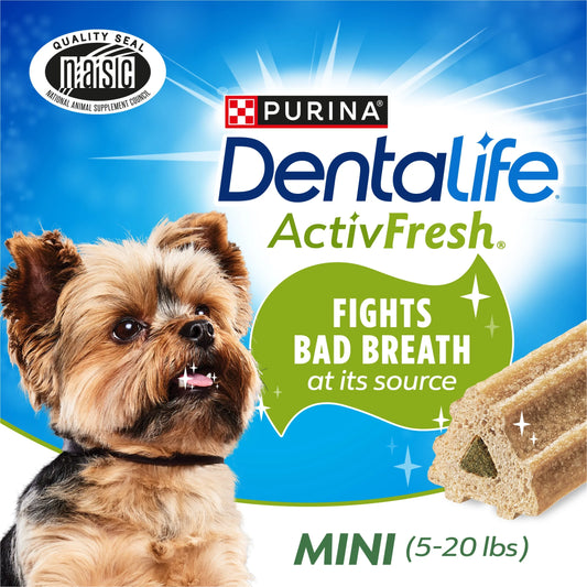 Purina  Activfresh Mini & Toy Dog Dental Treats with Chicken, 16.9 Oz Pouch (56 Count)