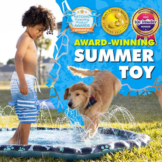 Splashez Non Slip Splash Pad for Kids & Dogs, 69’’ Extra Large Splash Pad Sprinkler for Kids, Dog Water Summer Toys - Great Outdoor Toys for Toddlers 1-3 & Children Ages 4-8, Baby Pool for Backyard
