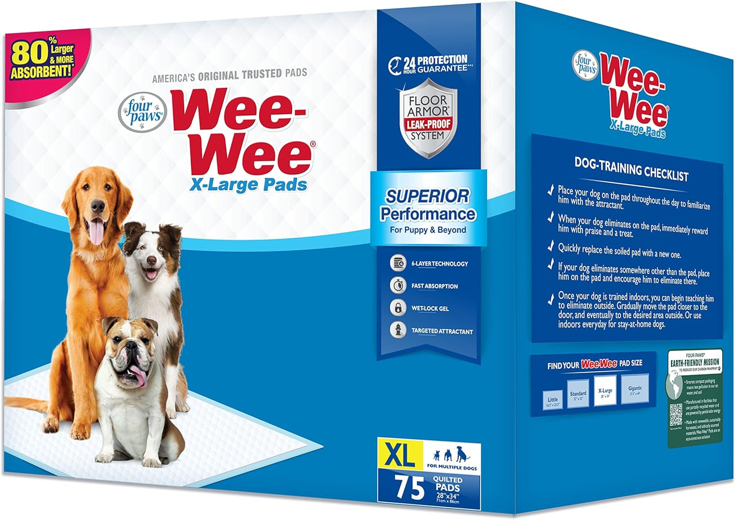 100524768 75-Count Wee-Wee Dog Training Pads, X-Large