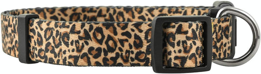 Leopard Print Dog Collar for Girly Gifts, Female Puppy, Cute Designer African Animal Pattern (Small, Leopard)